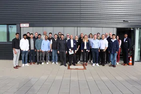 Erfolgsprojekt: Das Team von „5GoIng“ bei der Abschlussveranstaltung (Foto: THI). Gruppenbild der Abschlussveranstaltung Testfeld
