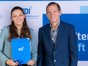 Isabell Zeitler and her supervisor, Professor Georg Passig, are being honoured with the VDI Award for their outstanding work (Photo: Tom Bauer/VDI South).